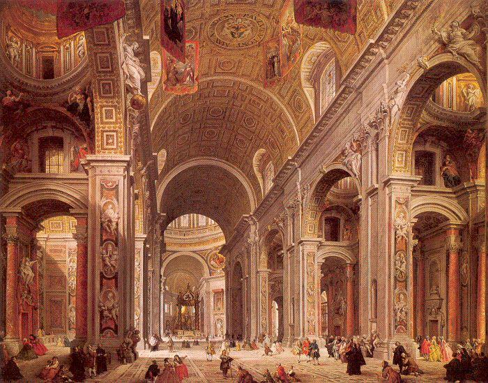 Panini, Giovanni Paolo Interior of Saint Peter's, Rome France oil painting art